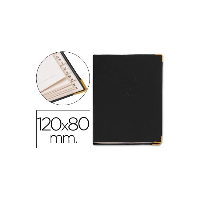 LISTIN TELEFONICO Q-CONNECT TAPA FLEXIBLE CON CANTONERA DORADA 120X80 MM
