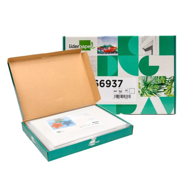 CARTULINA LIDERPAPEL A4 180G/M2 BLANCO PAQUETE DE 25+5 HOJAS