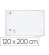 PIZARRA BLANCA ROCADA LACADA MAGNETICA MARCO ALUMINIO CON CANTONERAS 120X200 CM