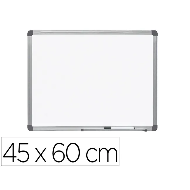 PIZARRA BLANCA ROCADA LACADA MAGNETICA MARCO ALUMINIO CON CANTONERAS 45X60 CM