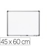 PIZARRA BLANCA ROCADA LACADA MAGNETICA MARCO ALUMINIO CON CANTONERAS 45X60 CM