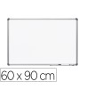 PIZARRA BLANCA ROCADA LACADA MAGNETICA MARCO ALUMINIO CON CANTONERAS 60X90 CM