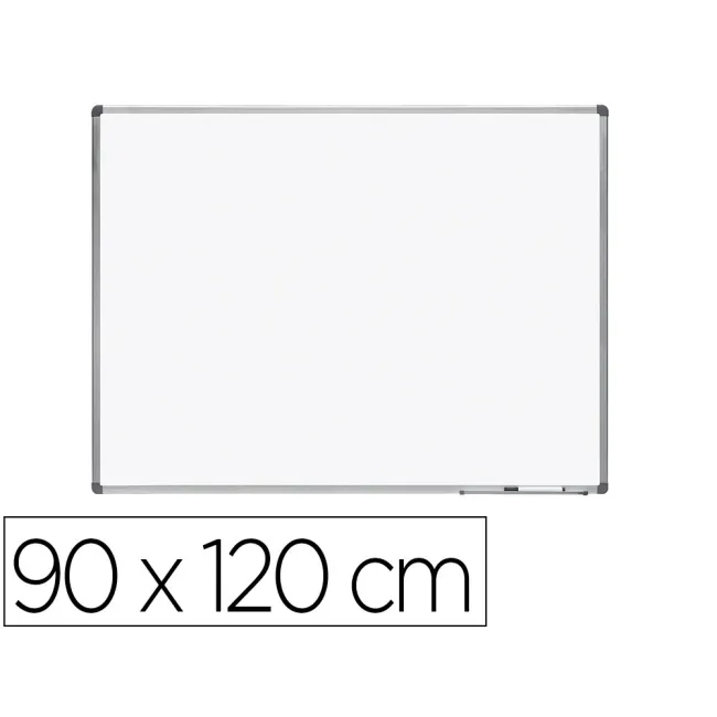 PIZARRA BLANCA ROCADA LACADA MAGNETICA MARCO ALUMINIO CON CANTONERAS 90X120 CM