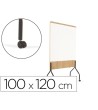 PIZARRA BLANCA ROCADA DOBLE CARA LACADA MAGNETICA TABLERO MELAMINA ROBLE BASE CON 4 RUEDAS 92X125 CM
