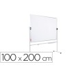 PIZARRA BLANCA ROCADA ACERO LACADO MAGNETICO MARCO ALUMINIO DOBLE CARA VOLTEABLE 120X200 CM