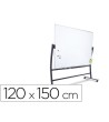PIZARRA BLANCA ROCADA ACERO LACADO MAGNETICO MARCO ALUMINIO DOBLE CARA VOLTEABLE CURVE 120X150 CM