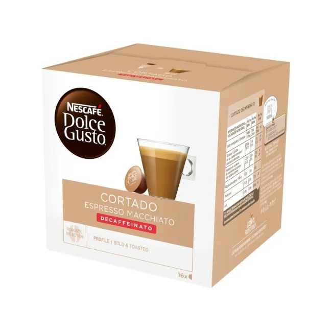 CAFE DOLCE GUSTO CORTADO DESCAFEINADO CAJA MONODOSIS DE 16 UNIDADES