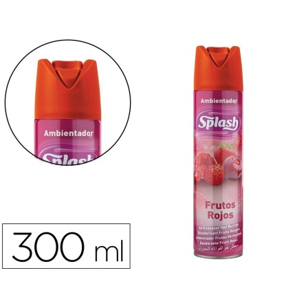 AMBIENTADOR SPRAY SPLASH AROMA FRUTOS ROJOS BOTE DE 300 ML