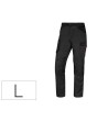 PANTALON DE TRABAJO DELTAPLUS CON CINTURA ELASTICA 7 BOLSILLOS COLOR GRIS-ROJO TALLA L