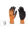 GUANTES DELTAPLUS POLIESTER IMPREGANDO LATEX PALMA Y DEDOS NARANJA FLUOR/NEGRO TALLA 9