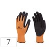 GUANTES DELTAPLUS POLIESTER IMPREGANDO LATEX PALMA Y DEDOS NARANJA FLUOR/NEGRO TALLA 7