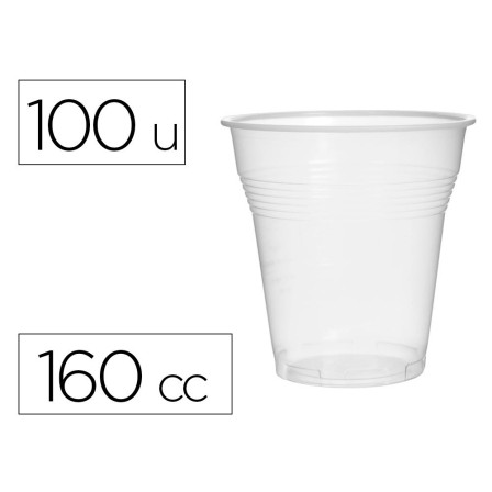 VASO DE PLASTICO TRANSPARENTE 160 CC PAQUETE DE 100 UNIDADES