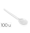CUCHARILLA DE PLASTICO BLANCO REUTILIZABLE PAQUETE DE 100 UNIDADES