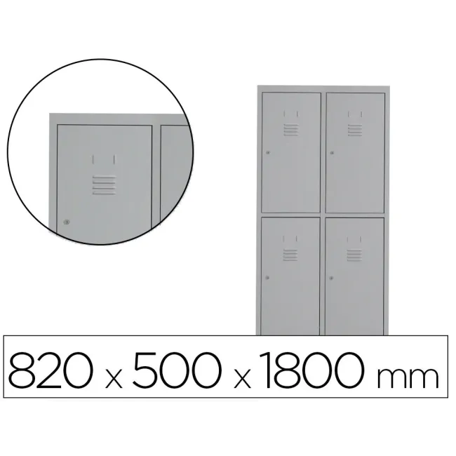 TAQUILLA METALICA ROCADA 400 2 MODULOS X 2 PUERTAS GRIS 820X500X1800 MM
