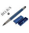 BOLIGRAFO BELIUS NEPTUNO ALUMINIO TEXTURA WAVY COLOR AZUL MARINO TINTA AZUL CAJA DE DISEÑO