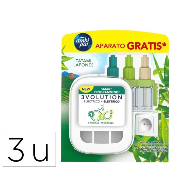 AMBIENTADOR AMBIPUR ELECTRICO 3 VOLUTION JAPONES RECAMBIO 21,5 ML