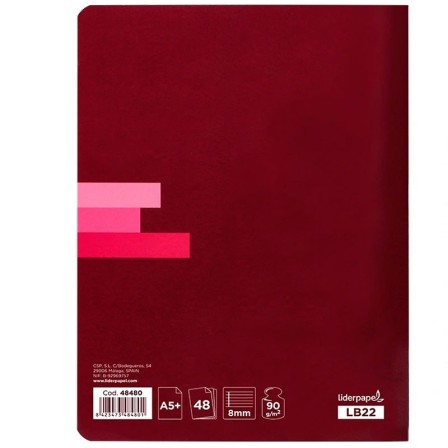 LIBRETA LIDERPAPEL SCRIPTUS A5 PLUS 48 HOJ. 90G/M2 HORIZONTALCON MA...