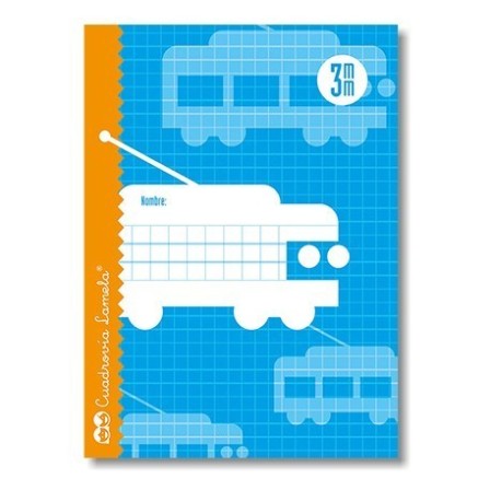 Libreta grapa cuarto 30 hojas. Cubierta cartoncillo plastificado. Cuadrovía 3mm.