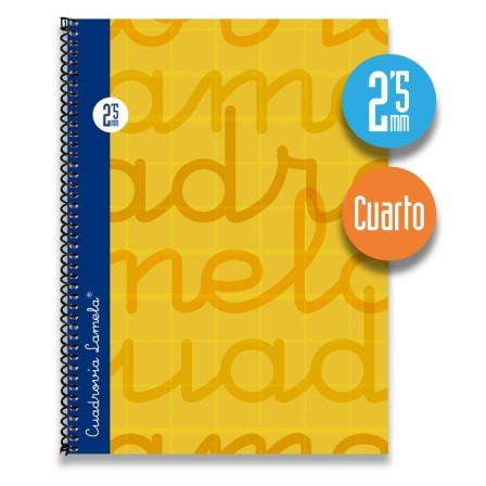 Cuaderno espiral cuarto 80 hojas. Cubierta extra dura NARANJA . Cuadrovía 2
