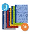 Cuaderno espiral FOLIO 80 hojas. Cubierta extra dura AZUL.  Cuadrovía 2