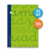 Cuaderno espiral FOLIO 80 hojas. Cubierta extra dura VERDE  Cuadrovía 2