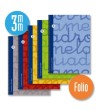 Cuaderno espiral FOLIO 80 hojas. Cubierta extra dura AZUL.  Cuadrovía 3mm.