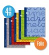 Cuaderno espiral FOLIO 80 hojas. Cubierta extra dura AZUL.  Cuadrovía 4mm.
