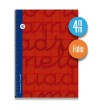 Cuaderno espiral FOLIO 80 hojas. Cubierta extra dura ROJO.  Cuadrovía 4mm.