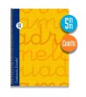 Cuaderno espiral cuarto 80 hojas. Cubierta extra dura NARANJA.  Cuadrovía 5mm.