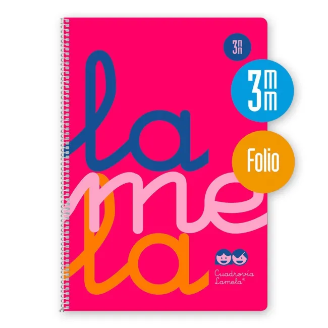 Cuaderno espiral Folio 80 hojas, 90 grs. Cubierta polipropileno flu...