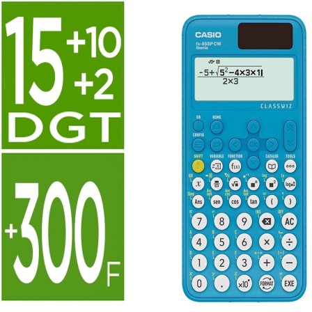 CALCULADORA CASIO FX-85SP CW IBERIA SOLAR CIENTIFICA +300 FUNCIONES 9 MEMORIAS 15+10+2 DIGITOS 16 MB FLASH CON TAPA.