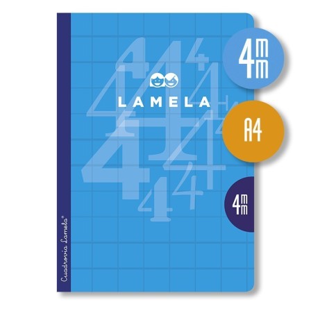 Libreta grapa A4 50 hojas. Cubierta cartoncillo plastificado. Cuadr...