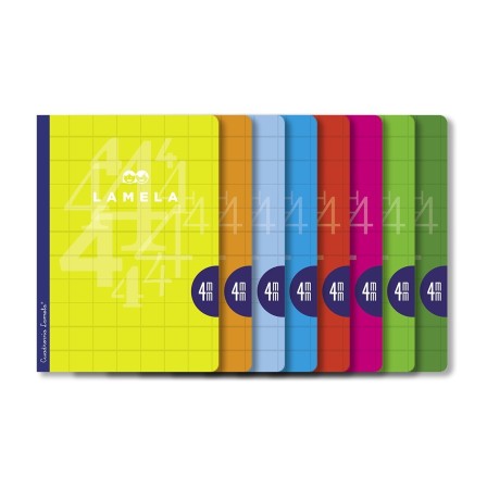 Libreta grapa A4 50 hojas. Cubierta cartoncillo plastificado. Cuadrovía 4mm.