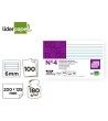 FICHA LIDERPAPEL RAYADA No.4 125X200MM PAQUETE DE 100 180G