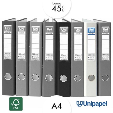 ARCHIVADOR PALANCA UNISYSTEM - A4 - COLOR BLANCO - LOMO 45MM