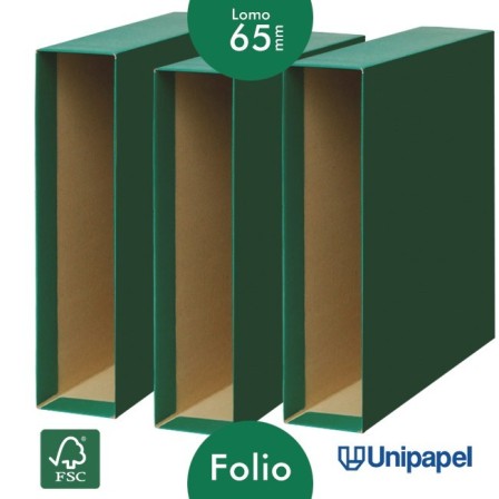 CAJAS ARCHIVADORES UNISYSTEM COLOR 65MM. VERDE - FOLIO - COLOR VERDE