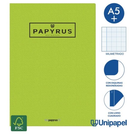 LIBRETAS GRAPA TAPA GOFRADA UNIPAPYRUS13 - A5+ - 48H - MILIMETRADO - 90G - COLORES SURTIDOS