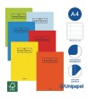 LIBRETAS GRAPA TAPA GOFRADA UNIPAPYRUS13 - A4 - 48H - PAUTA 2,5MM - 90G - COLORES SURTIDOS