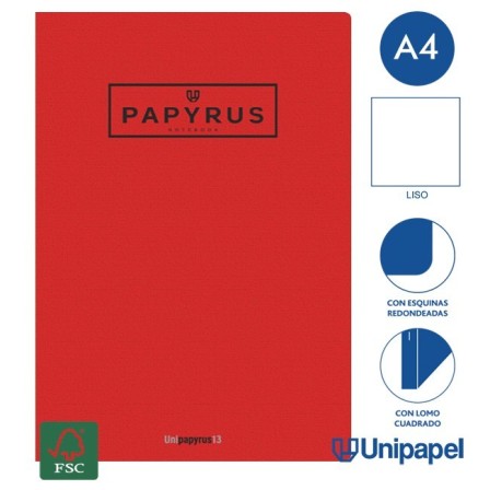 LIBRETAS GRAPA TAPA GOFRADA UNIPAPYRUS13 - A4 - 48H - LISO - 90G - COLORES SURTIDOS