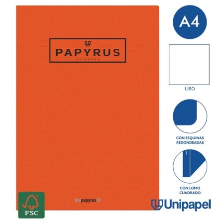 LIBRETAS GRAPA TAPA GOFRADA UNIPAPYRUS13 - A4 - 48H - LISO - 90G - COLORES SURTIDOS