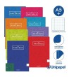 LIBRETAS GRAPA TAPA BLANDA UNIPAPYRUS11 - A5+ - 48H - CUADRÍCULA 4X4 - 90G - COLORES SURTIDOS
