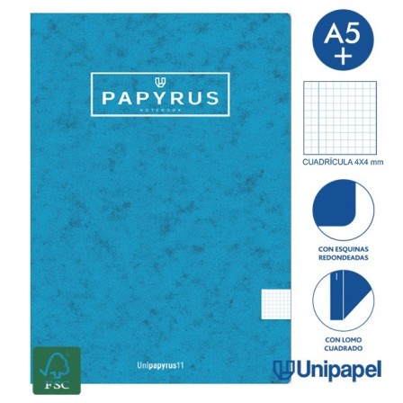 LIBRETAS GRAPA TAPA BLANDA UNIPAPYRUS11 - A5+ - 48H - CUADRÍCULA 4X...