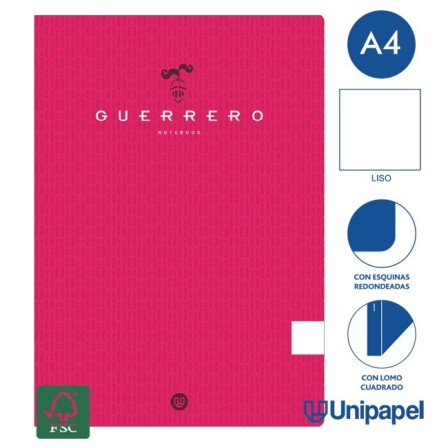LIBRETAS GRAPA TAPA BLANDA GUERRERO - A4 - 48H -LISO - 90G - COLORES SURTIDOS