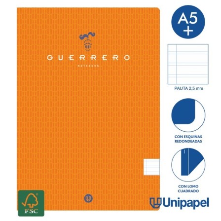 LIBRETAS GRAPA TAPA BLANDA GUERRERO - A5+ - 48H - PAUTA 2,5MM - 90G - COLORES SURTIDOS