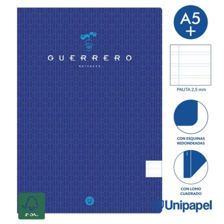 LIBRETAS GRAPA TAPA BLANDA GUERRERO - A5+ - 48H - PAUTA 2,5MM - 90G - COLORES SURTIDOS