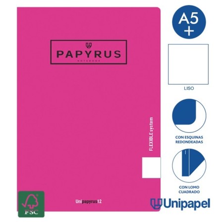 LIBRETAS GRAPA TAPA POLIPROPILENO PAPYRUS - A5+ - 48H - LISO - 90G ...