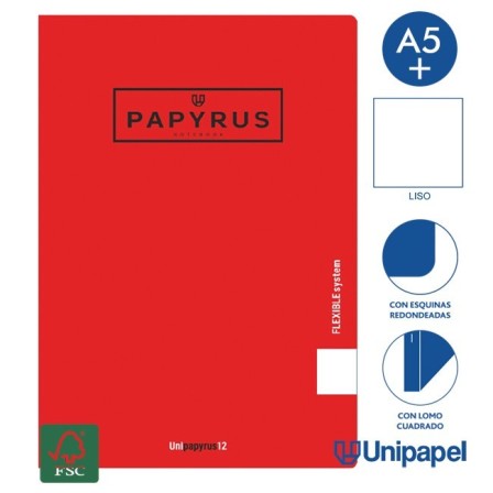 LIBRETAS GRAPA TAPA POLIPROPILENO PAPYRUS - A5+ - 48H - LISO - 90G ...