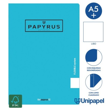 LIBRETAS GRAPA TAPA POLIPROPILENO PAPYRUS - A5+ - 48H - LISO - 90G ...
