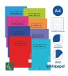 LIBRETAS GRAPA TAPA POLIPROPILENO PAPYRUS - A4 - 48H - CUADRÍCULA 4X4 - 90G - COLORES SURTIDOS