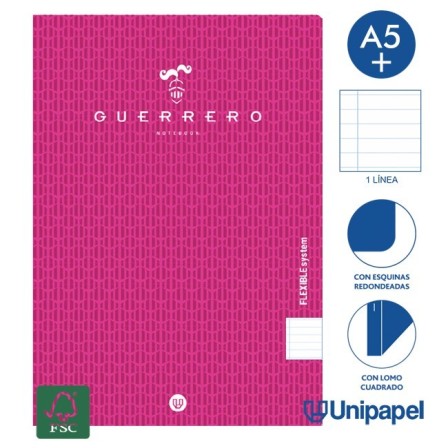 LIBRETAS GRAPA TAPA POLIPROPILENO GUERRERO - A5+ - 48H - 1 LÍNEA - ...
